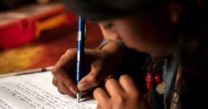 Child writing a letter