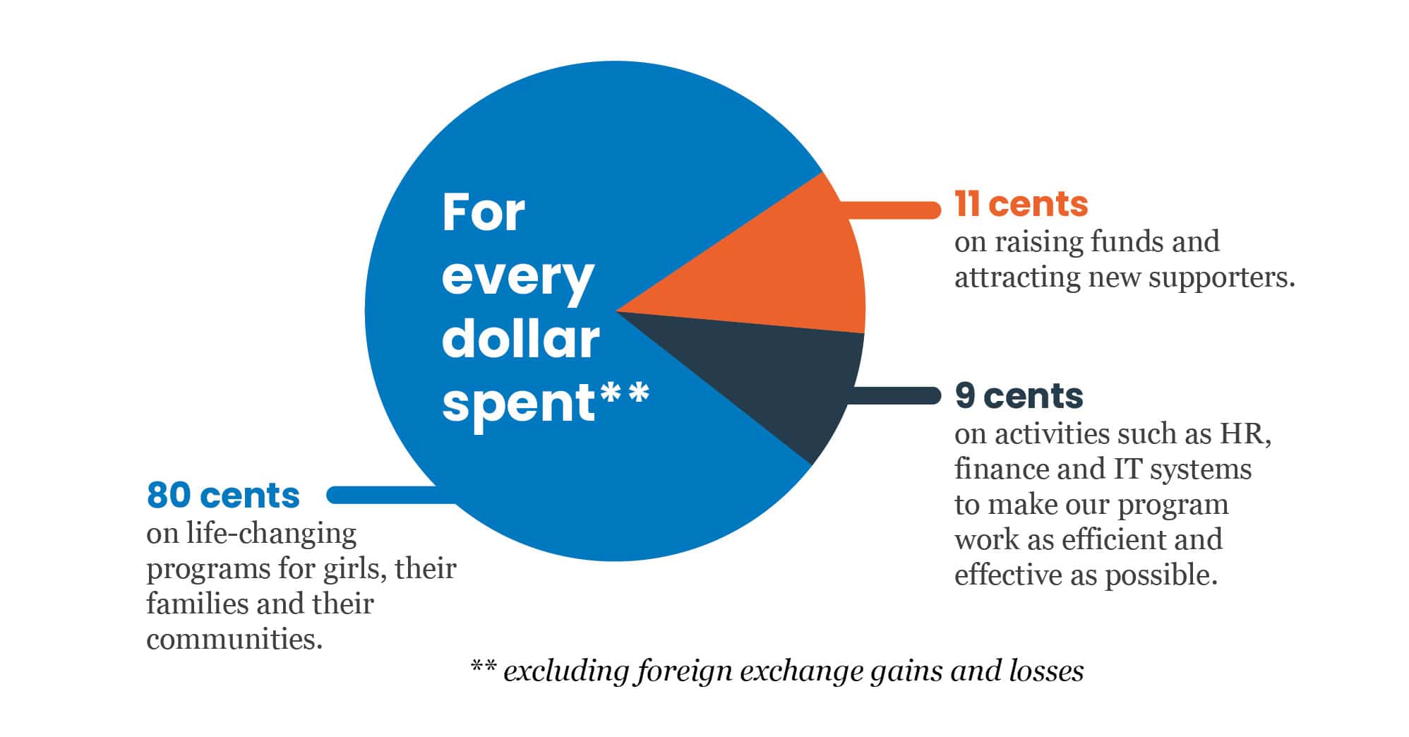 Pie chart showing a breakdown of how Plan allocates resources